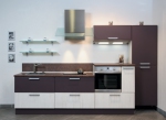 Мебели за кухня в бял и лилав МДФ мат